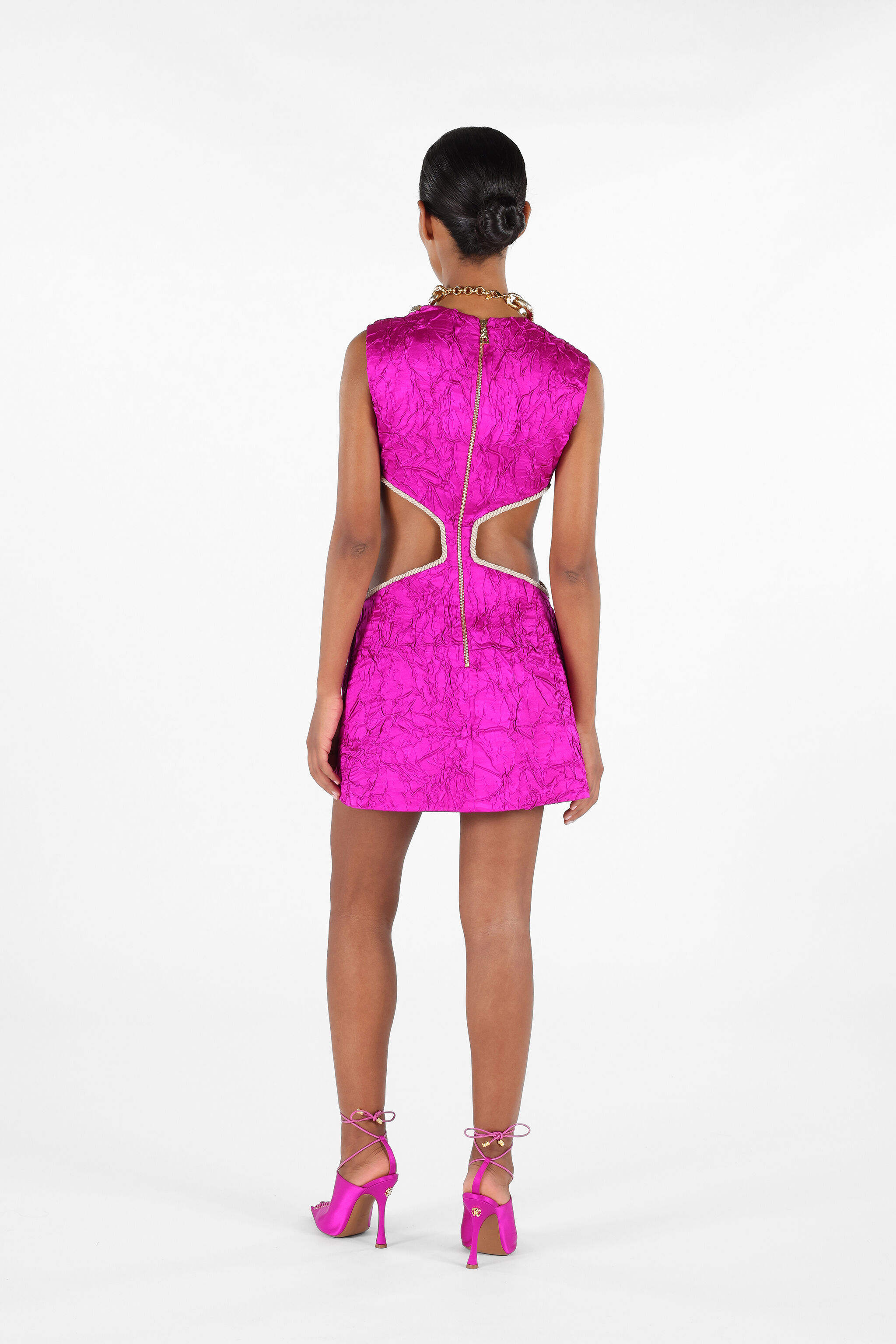 RC Mini-Kleid mit Cut-Out-Detail Fuchsia UWT101-SE045
