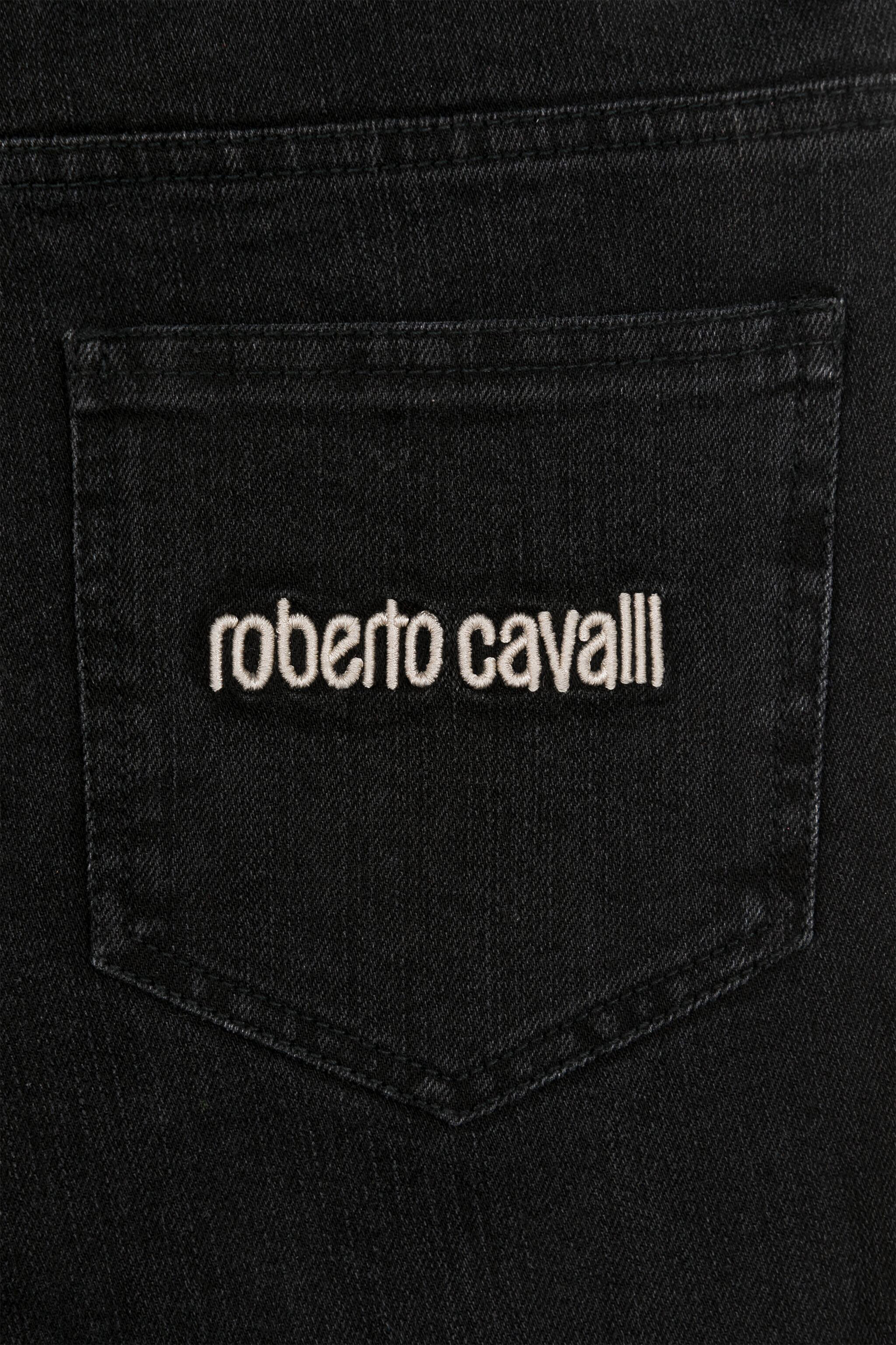 JU Jeans mit Logo-Bestickung Schwarz RJJ20C-DS015