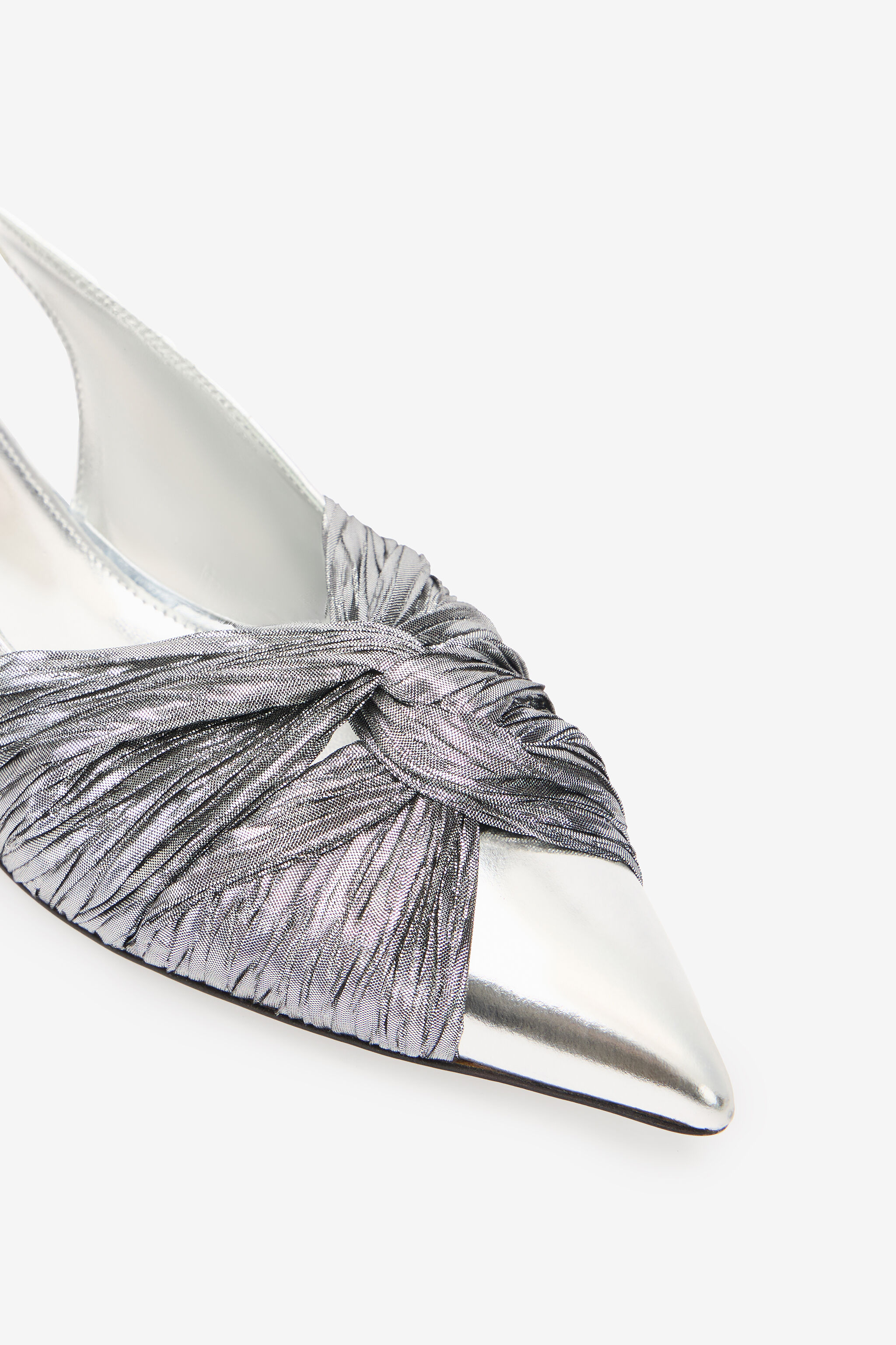 RC Metallic Leather Slingback Ballet Flats Silver TKS100-PZF01