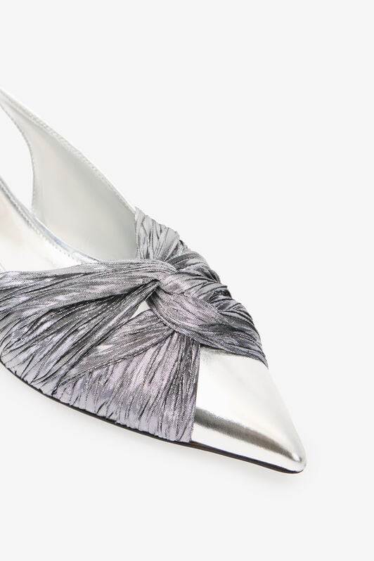 RC Metallic Leather Slingback Ballet Flats RC Metallic Leather Slingback Ballet Flats Silver TKS100-PZF01