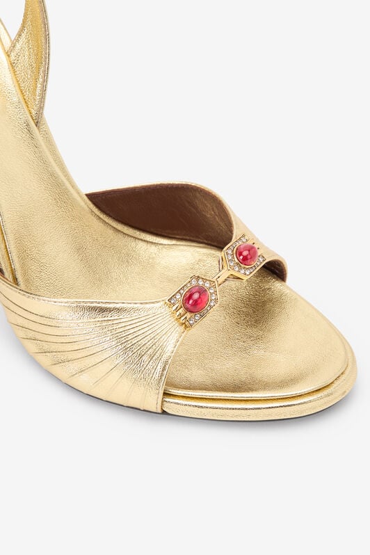 RC Sandalias doradas con hebilla joya GOLD WWS005-PG236