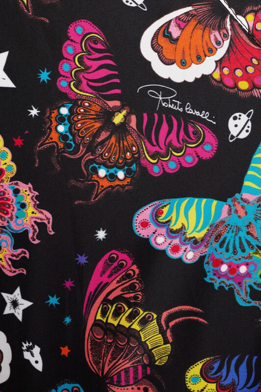 JU Space Butterfly print hooded jacket BLACK/MULTICOLOR IJT401-TCQ86