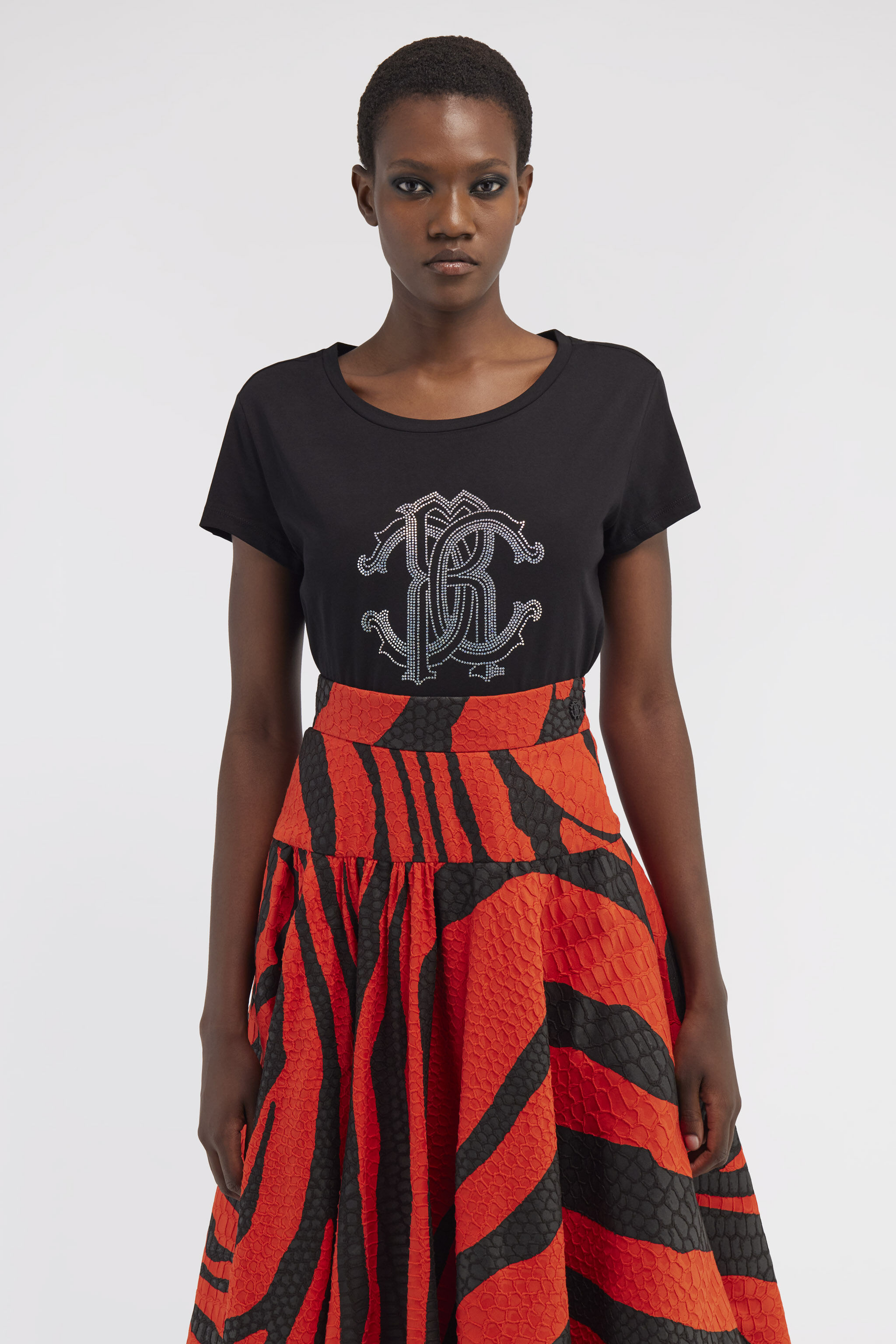 RC T-shirt with Monogram Mirror Snake Black NOT60V-JD060
