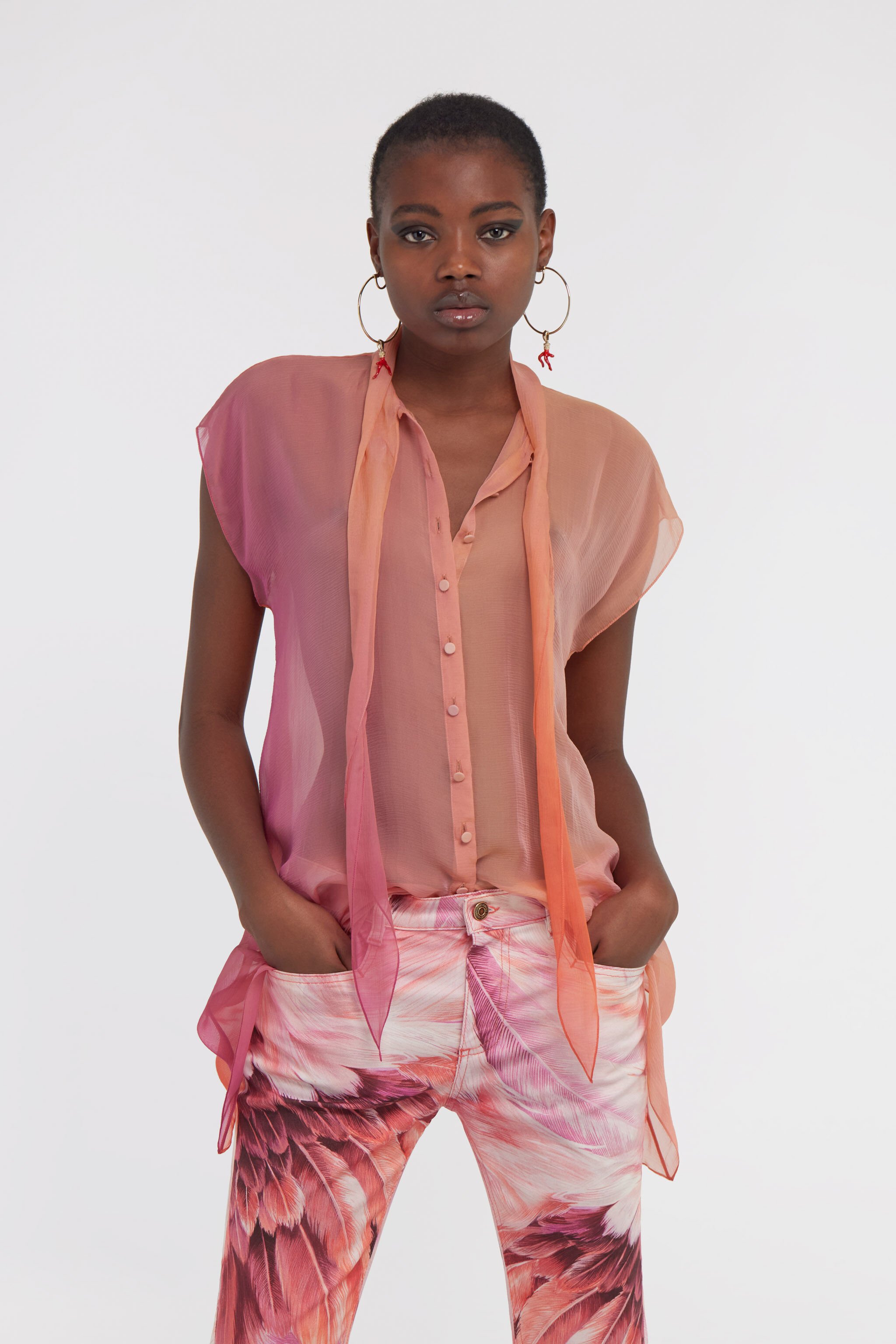 RC Camicia con fiocco Fucsia SWT703-CC009