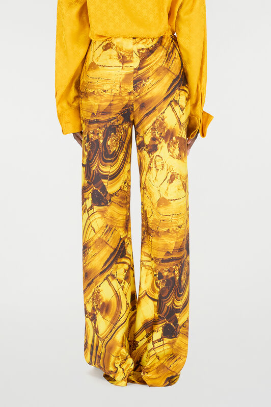 RC Loose Silk Pants with Amber Print RC Loose Silk Pants with Amber Print Amarillo VKT210-4QP74