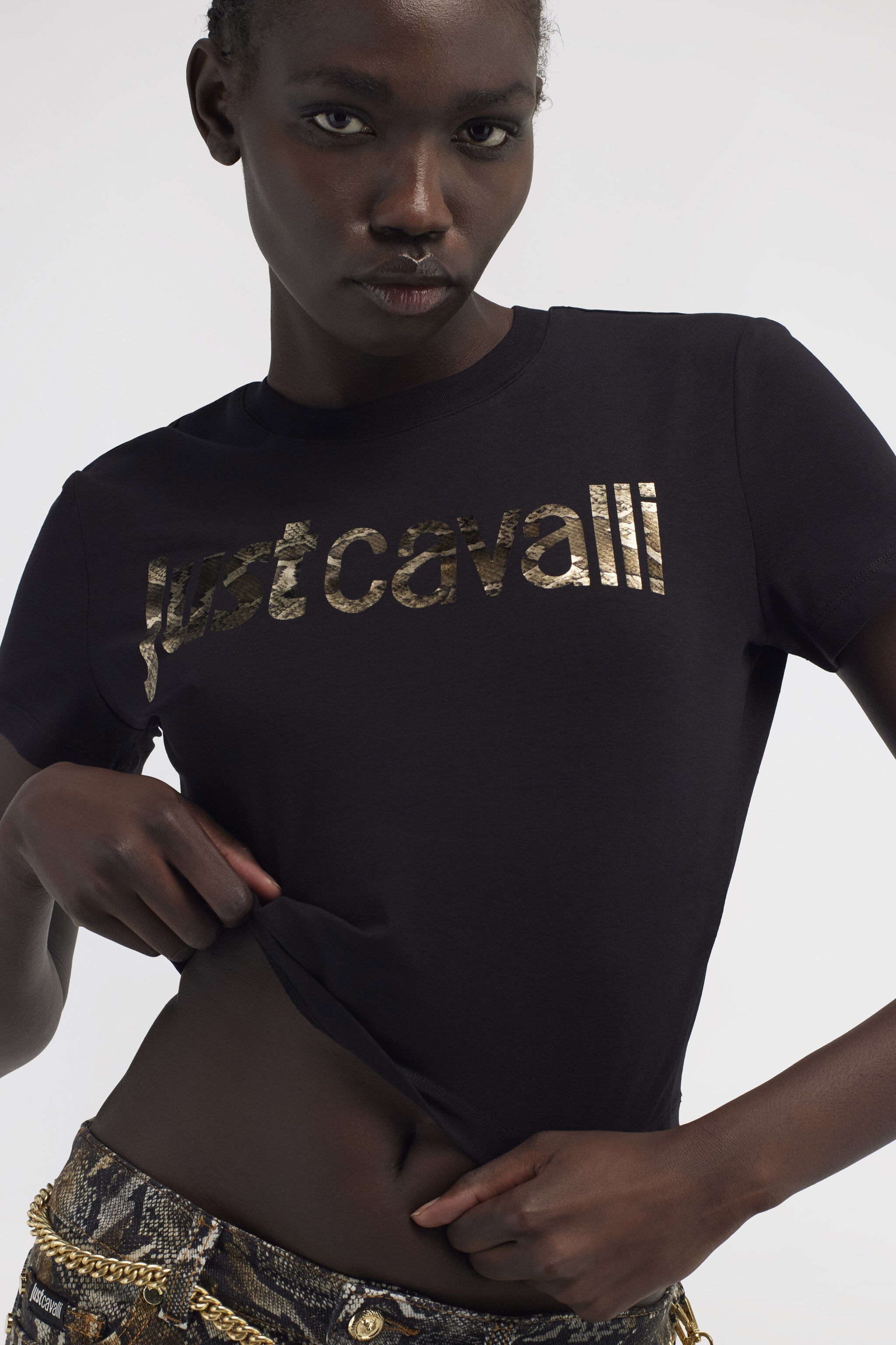 JC Just Cavalli Logo T-Shirt Black RKT861-RK367