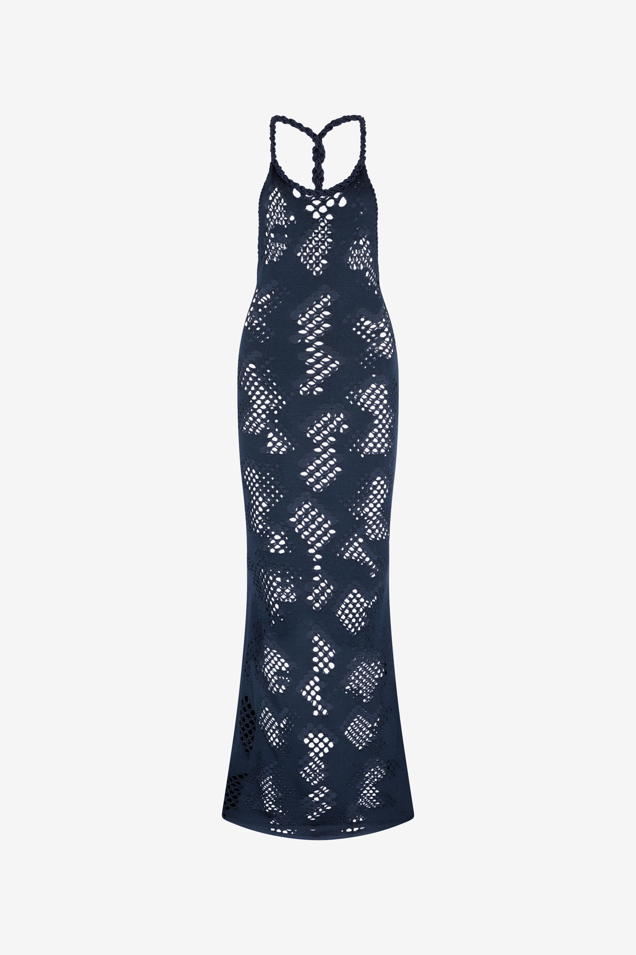 RC Robe Longue Crochet Bleu foncé UWM102-MH014