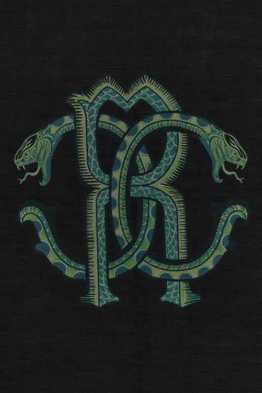 RC Stola Roberto Cavalli con stampa LEMON Nero SYI00D-1SL58
