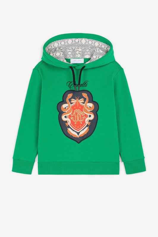 JU Hoodie mit Logo-Patch Grün PJT929-CF050