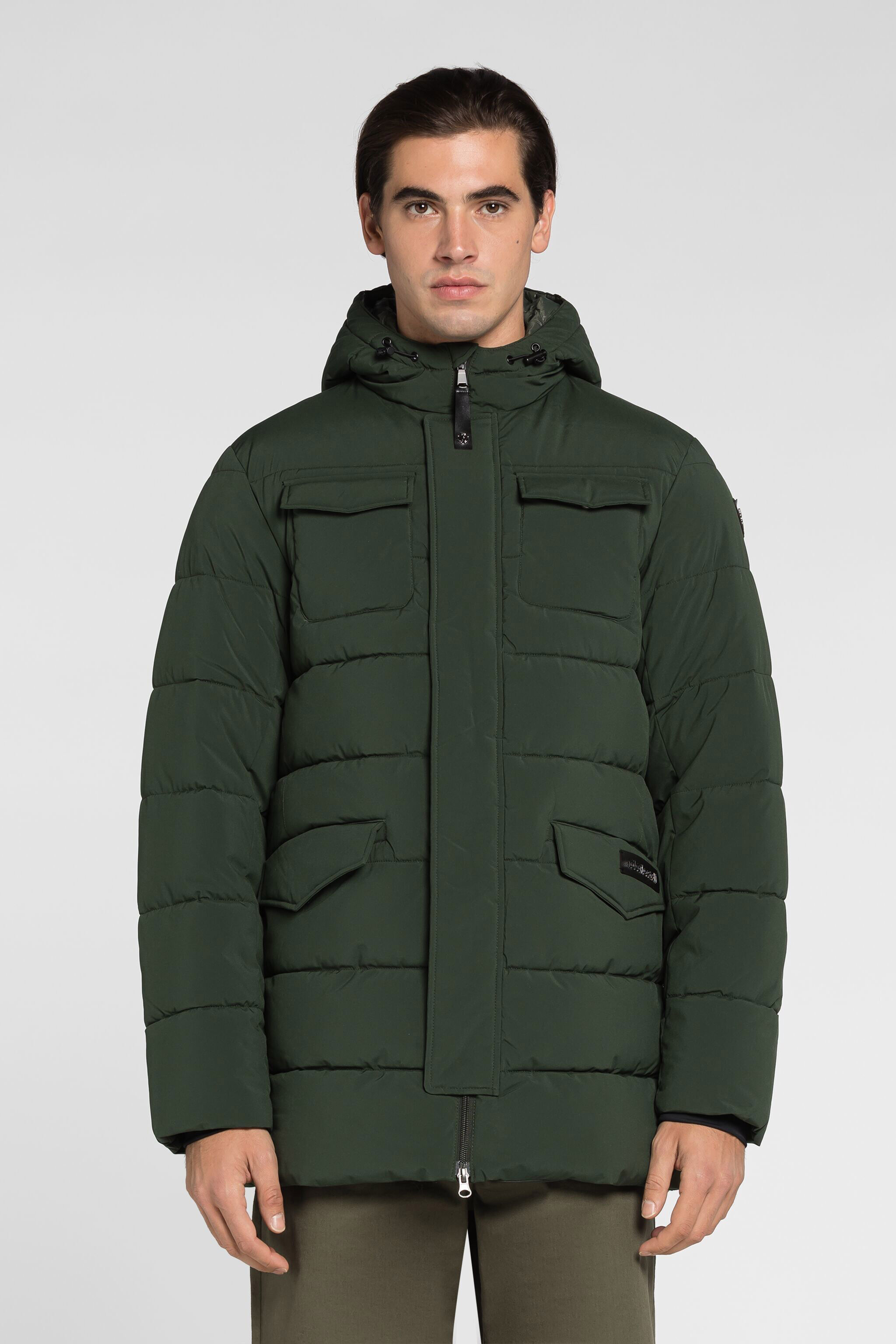 RC Kapuzenjacke mit Logo-Applikation Dunkelgrün JST40D-SB002