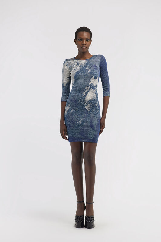 RC Knit dress with washed-out effect Blue RWM103-MA007