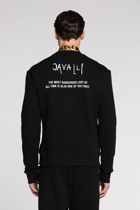 RC Embroidered Cotton Sweatshirt Black RRT68G-CF050