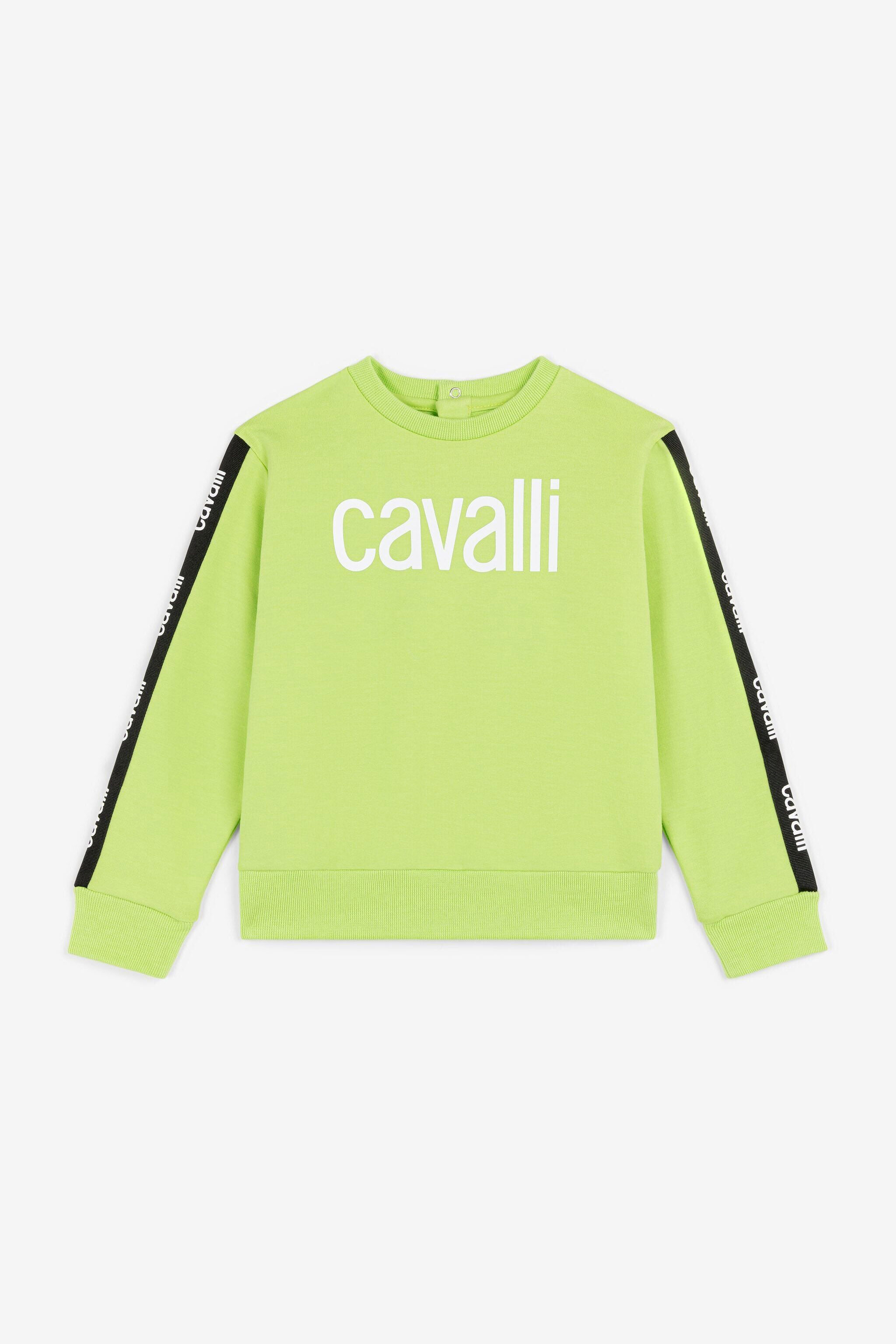 JU Felpa con bande logate VERDE FLUO OJT947-ISA2J