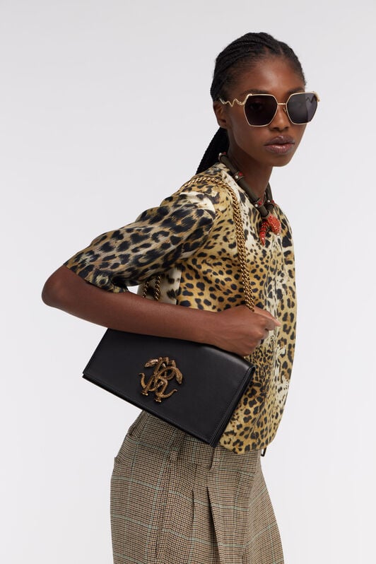 RC Shoulder bag with Monogram Mirror Snake RC Shoulder bag with Monogram Mirror Snake Black SKB120-PZ172
