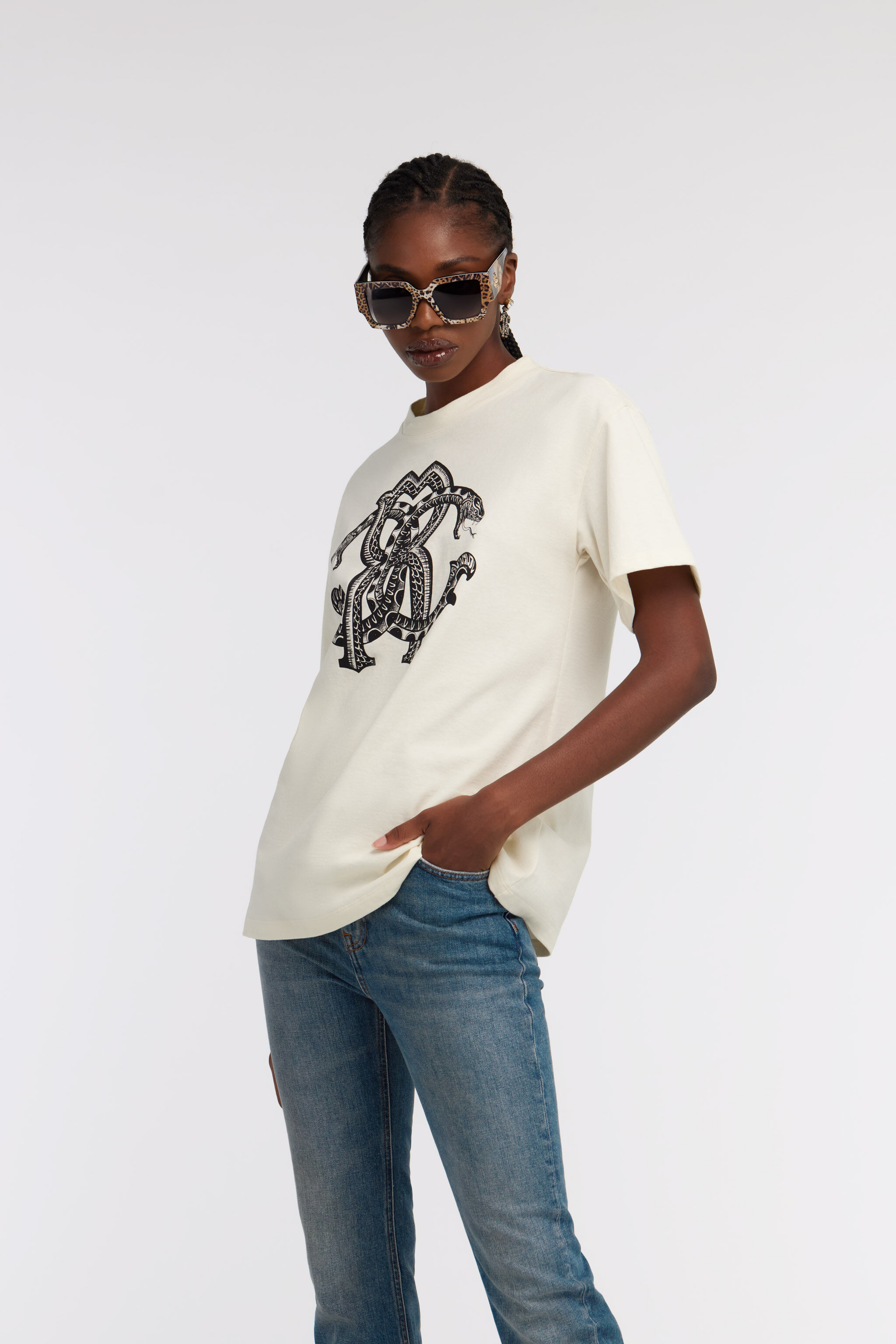 RC Monogram RC t-shirt Ivory SKT61A-JD062