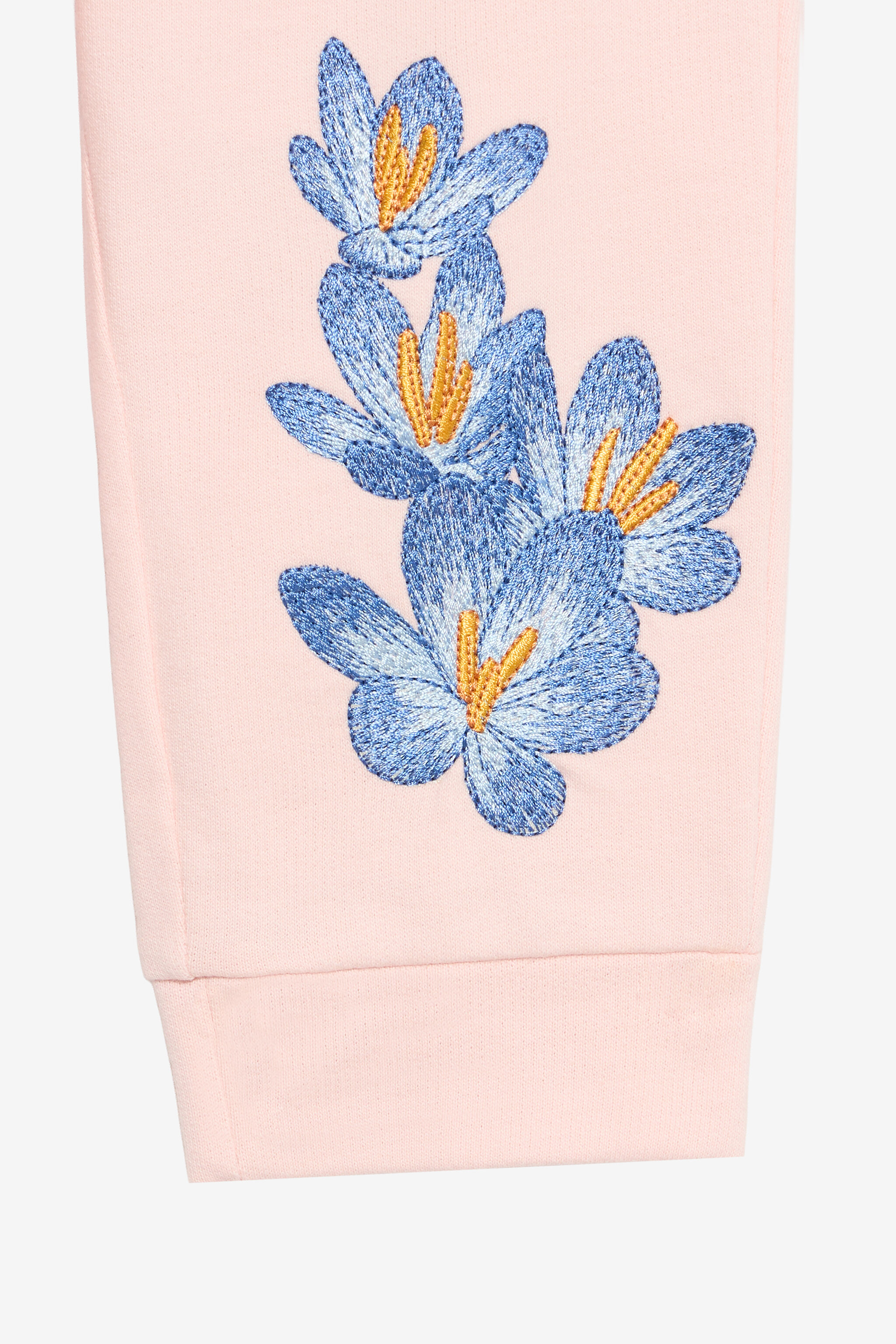 JU Baby Pink Track Pants with Floral Embroidery BABY ROSE VJT200-CF050