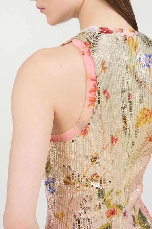 RC Miami Flowers Print Mini Dress RC Miami Flowers Print Mini Dress GREEN/FUCHSIA WQT170-VXR32