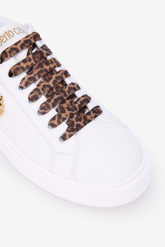 RC Sneaker Bianca Con Stampa Leopardata E Monogram RC WHITE QOS01J-PZO13
