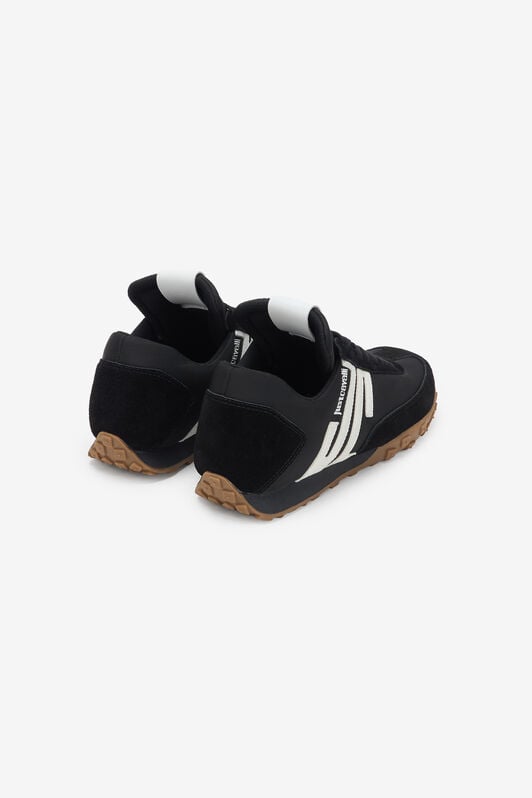 JC Black  Nylon And Leather Sneakers BLACK WFS030-WF238