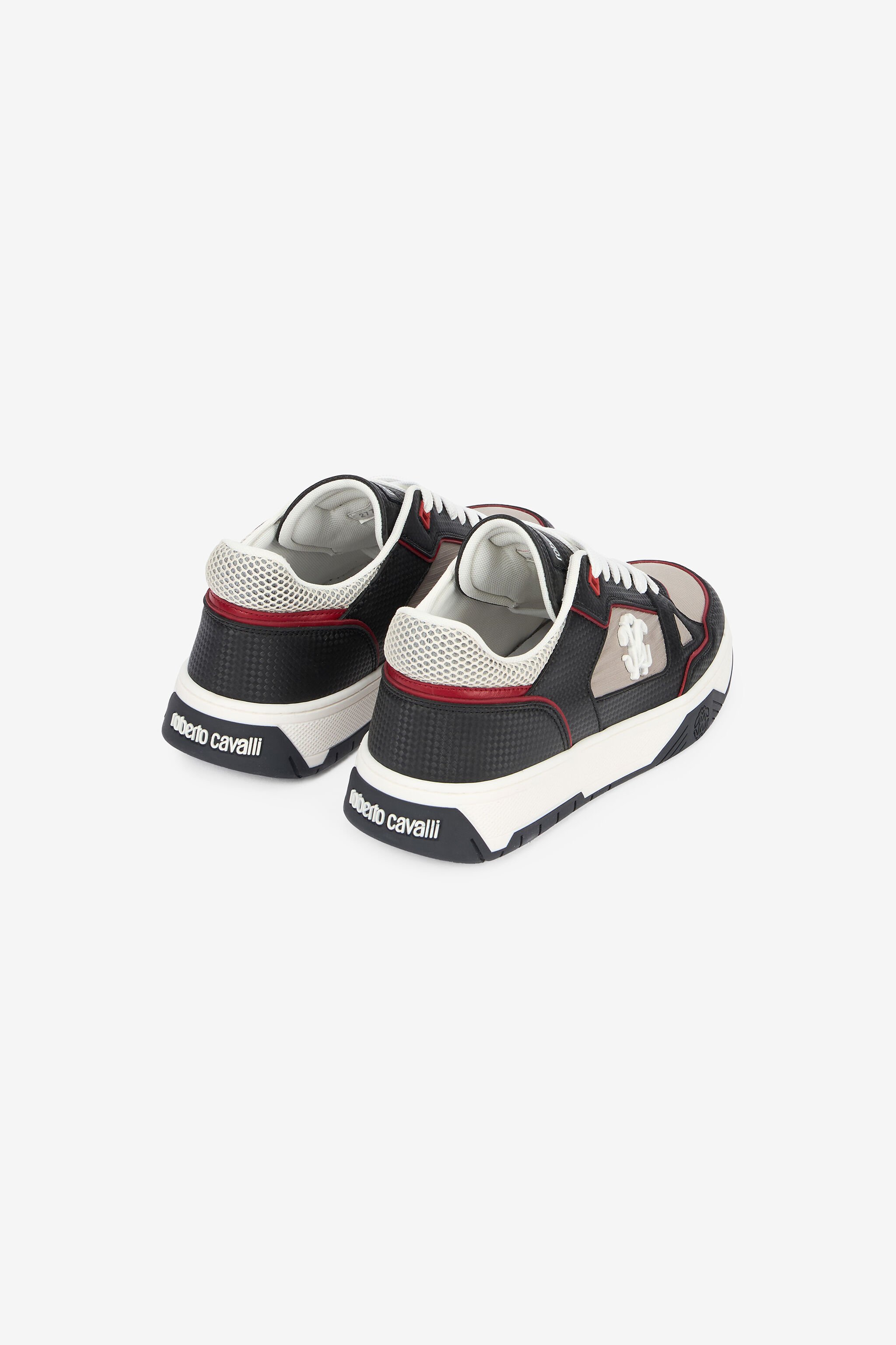 RC White and Black Sneakers with Mirror Snake Monogram Black/White URS057-ABC01