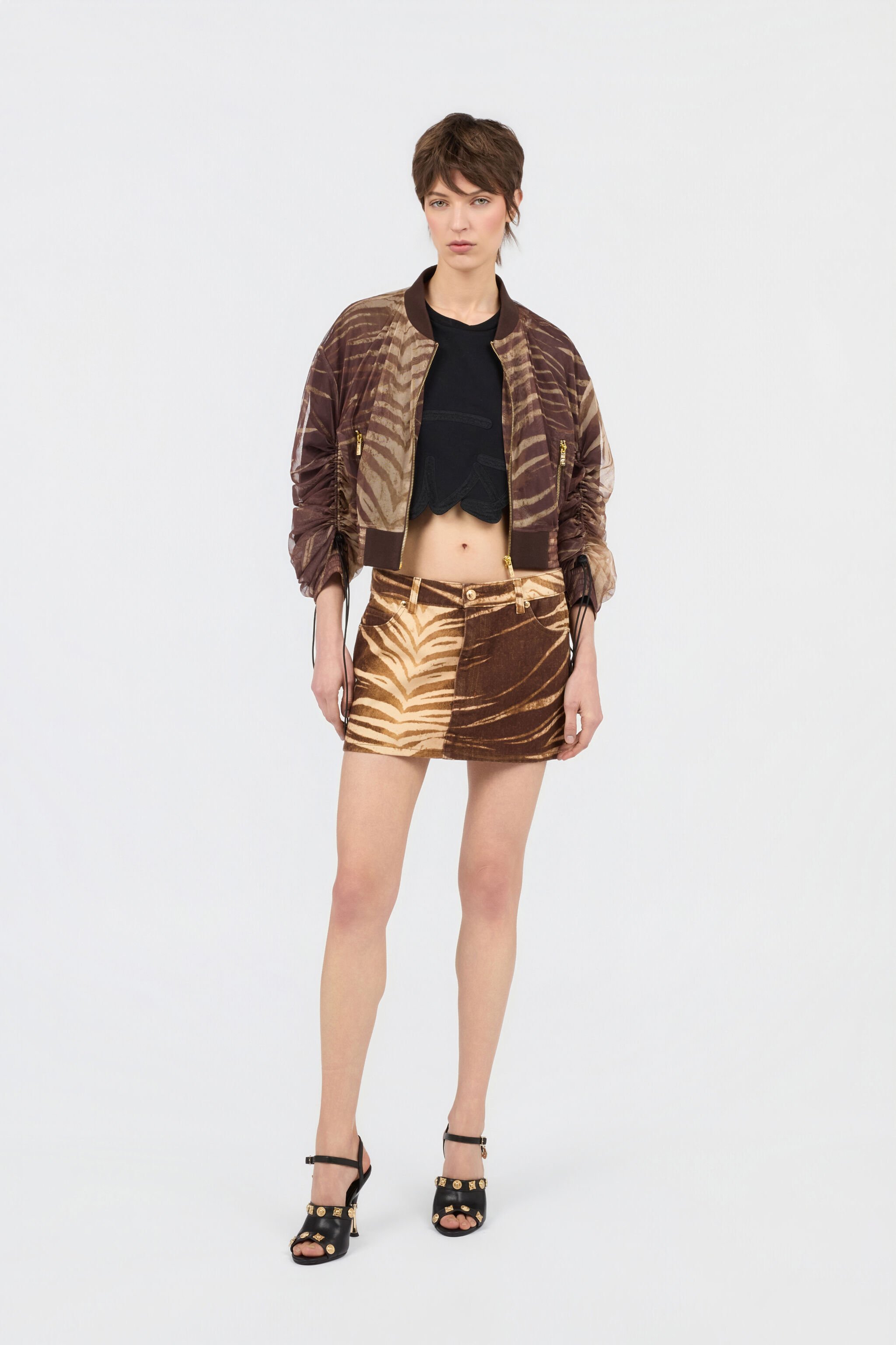 JC Natural Barb Print Jacket 751 BEIGE + 709 MARR WFT349-WF747