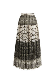 ${brand} Faltenrock aus Seide mit La Tigresse und Reptilia Print ${colorDescription} ${masterID}