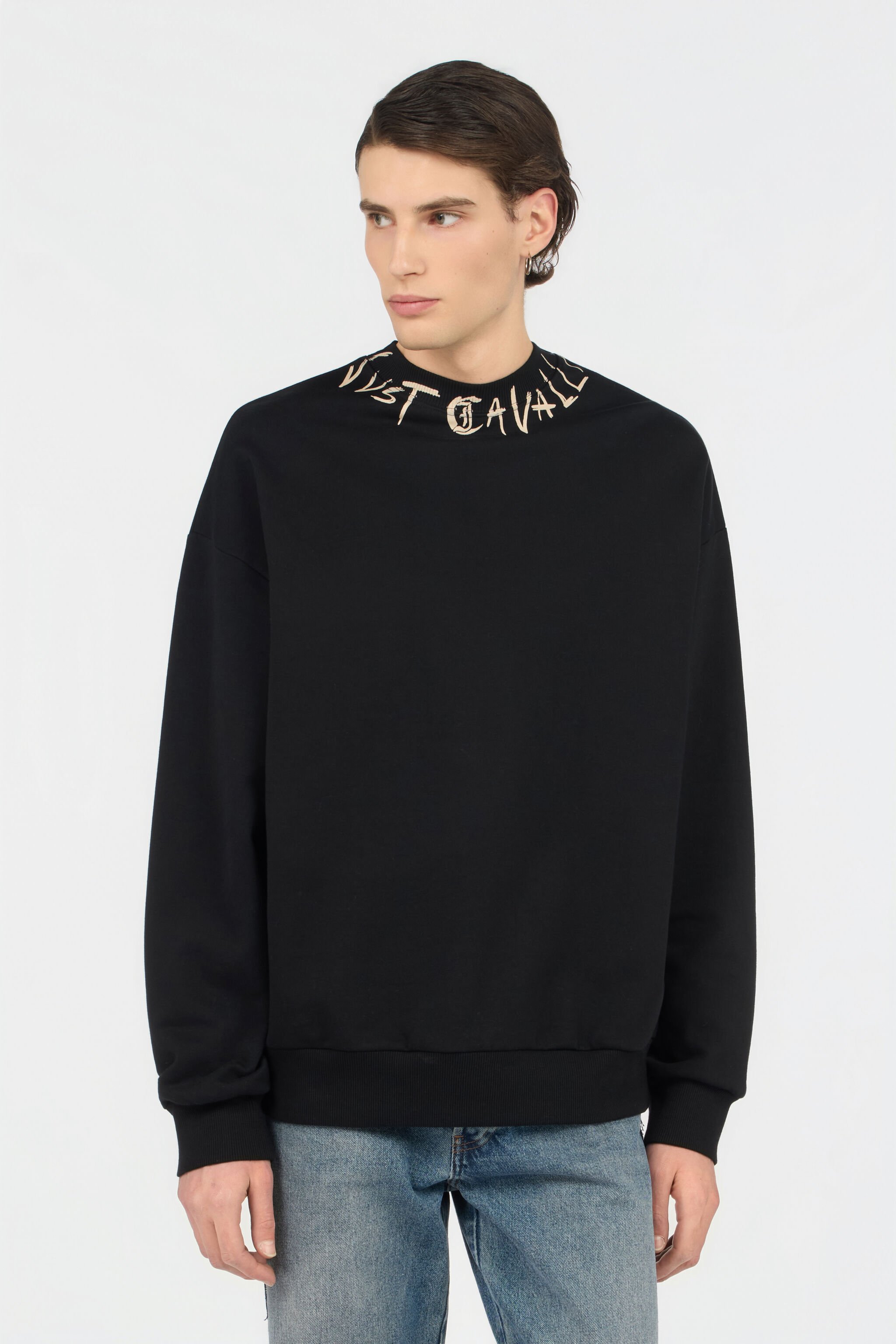 JC Black Sweatshirt With Logo BLACK WFT112-WF142