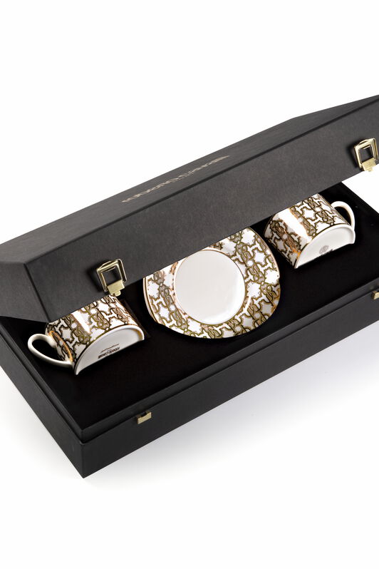 HO Monogram Gold 2 Tea Cups In Gift Box Gold RALA45-IA050