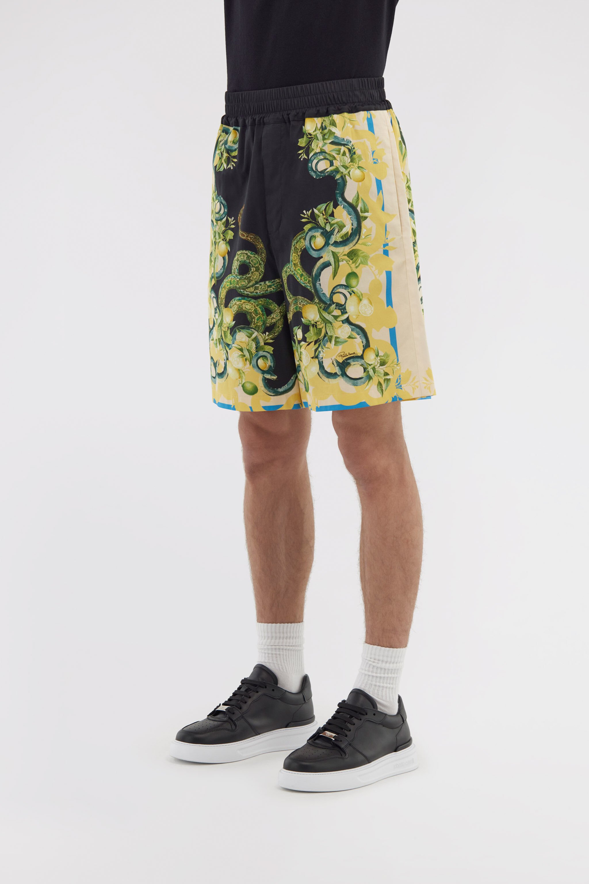 RC Shorts with Lemon Snake print Noir/Jaune SRT270-CDL42