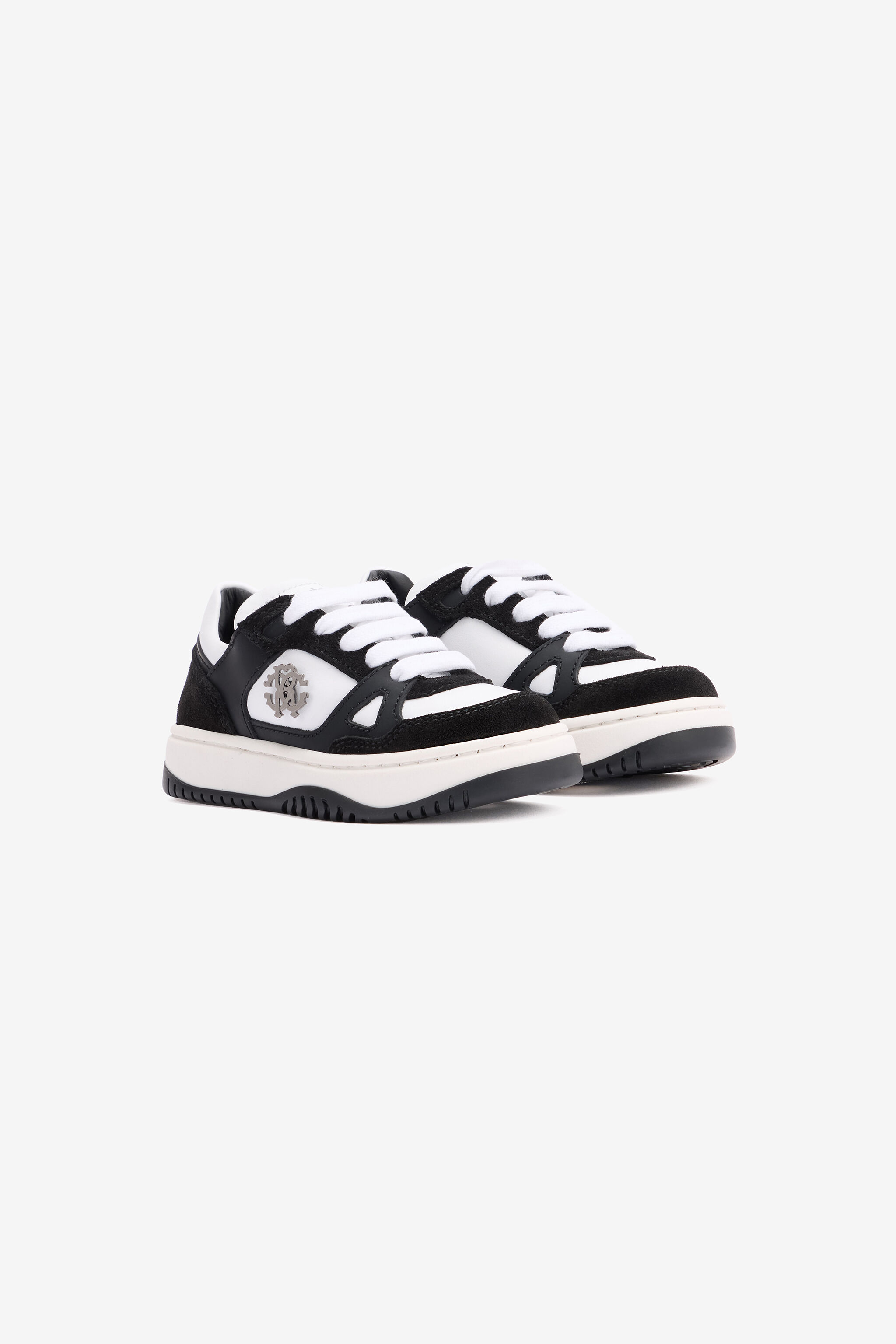 JU Two-Tone Sneakers With RC Monogram BLACK/WHITE TJS02R-PZJ02
