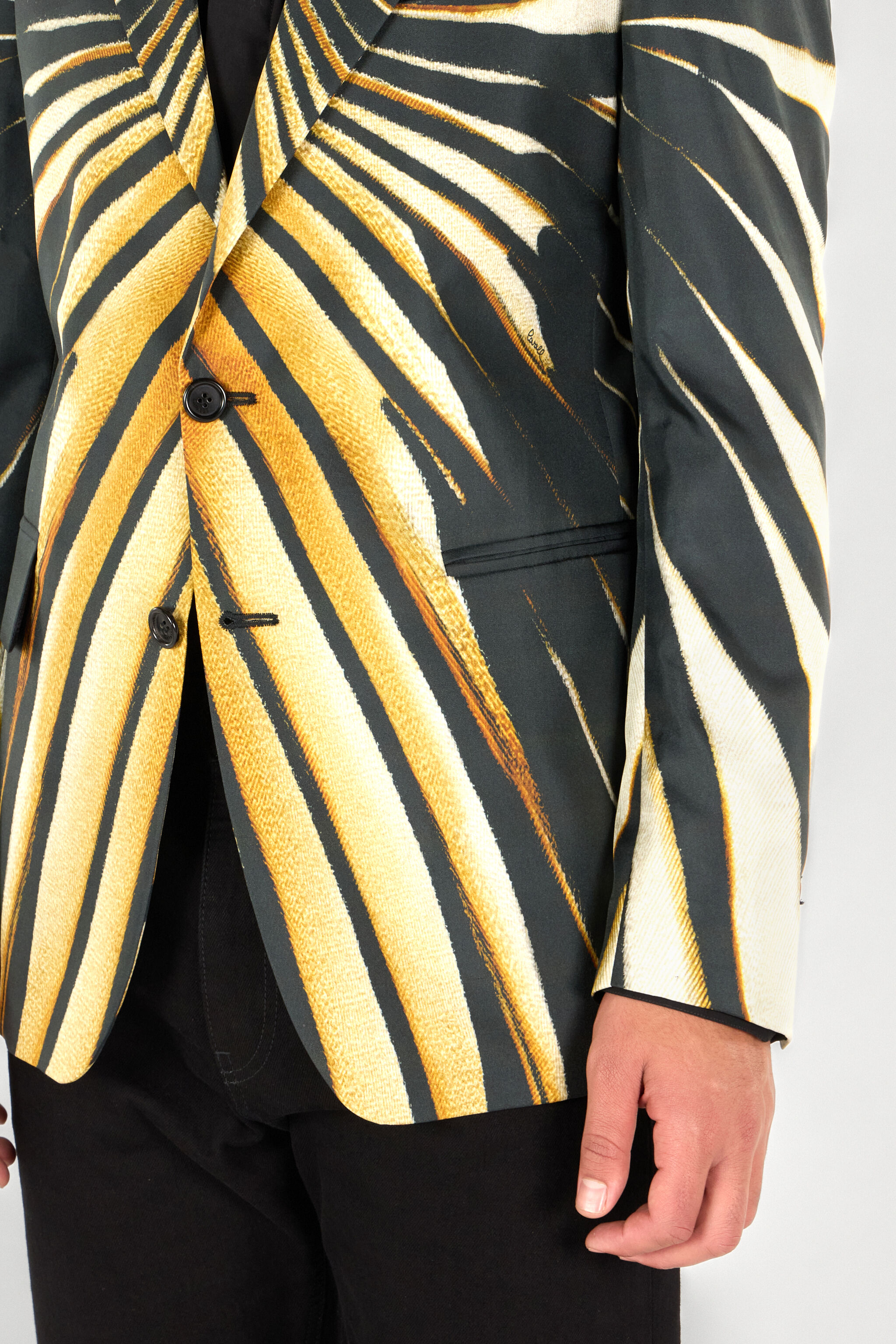 RC Single-breasted blazer with Ray of Gold print Gold RMT435-SKI31