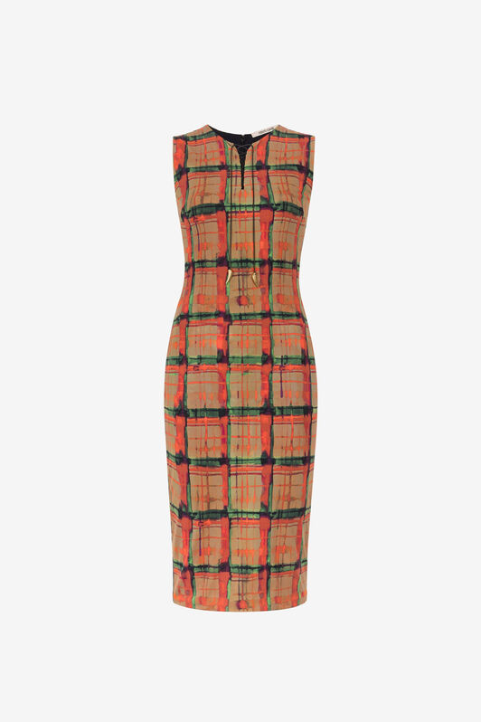 RC Tartan-Print Lace-Up Dress RC Tartan-Print Lace-Up Dress MULTICOLOR PKT112-LNE39