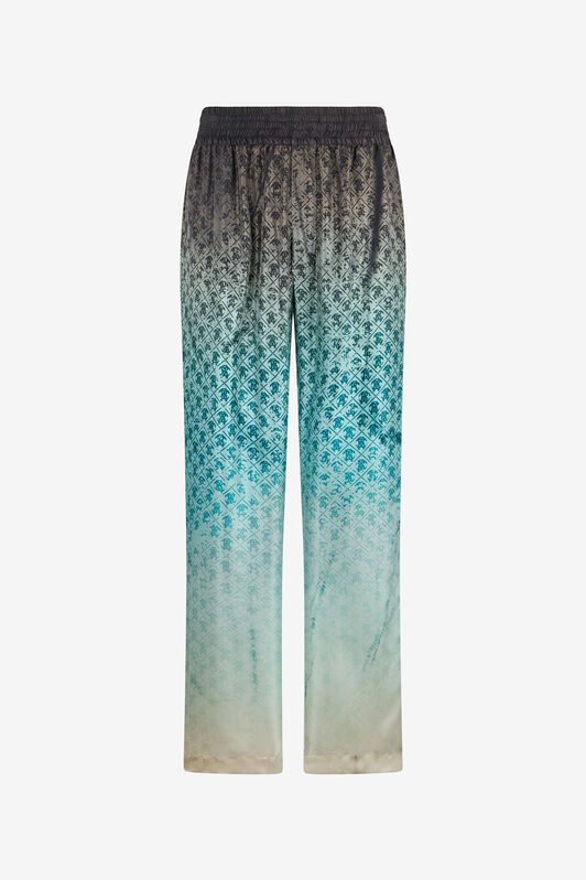 RC Monogram Print Silk Trousers ENDLESS SKY WNT266-4QS05