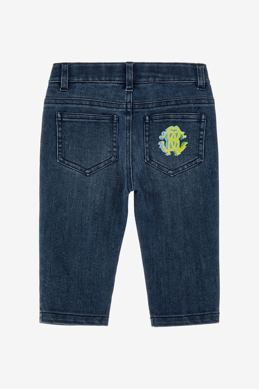 JU Jeans With Robot And Logo Medium Blue SJJ202-DS015