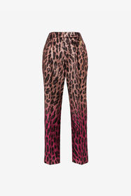 RC Animal-print lamé cropped trousers PINK/FUXIA QKT206-FY069