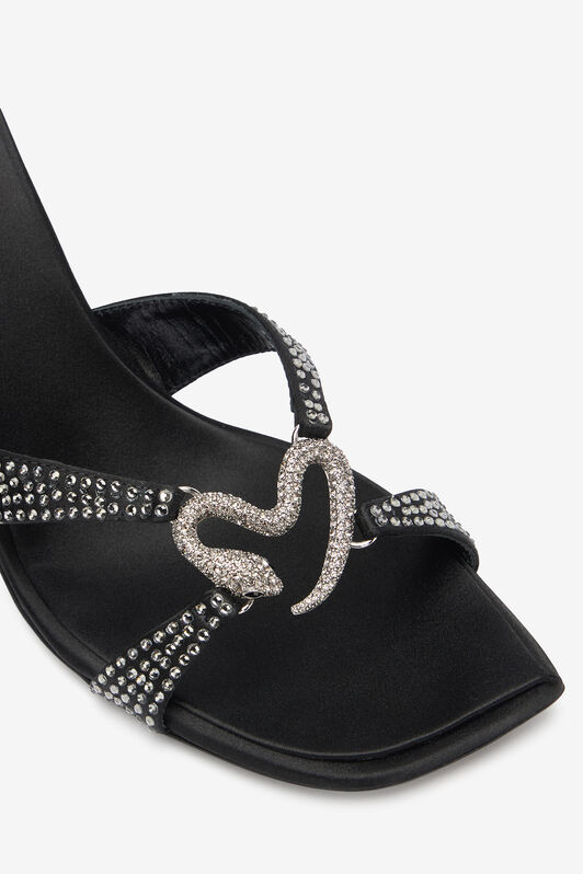 RC Sandali Con Strass E Serpente Gioiello Nero UKS013-SE390