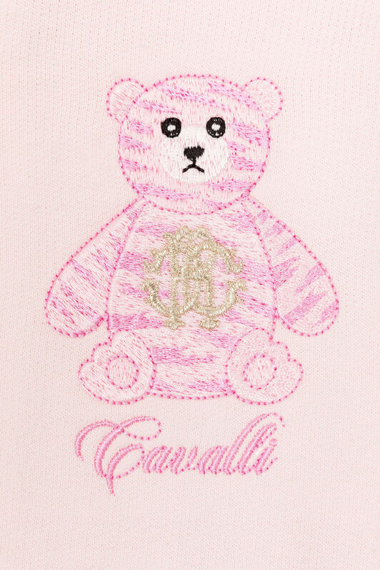 JU Teddy Bear-Embroidered Cotton Hoodie JU Teddy Bear-Embroidered Cotton Hoodie Pink RJT905-CF050