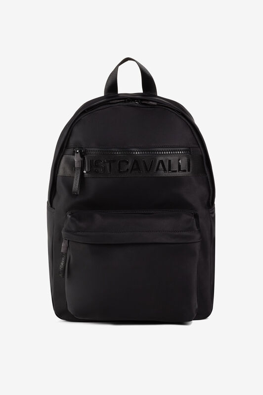 JC Just Cavalli Logo-Appliqué Backpack BLACK Q62335-Q1238