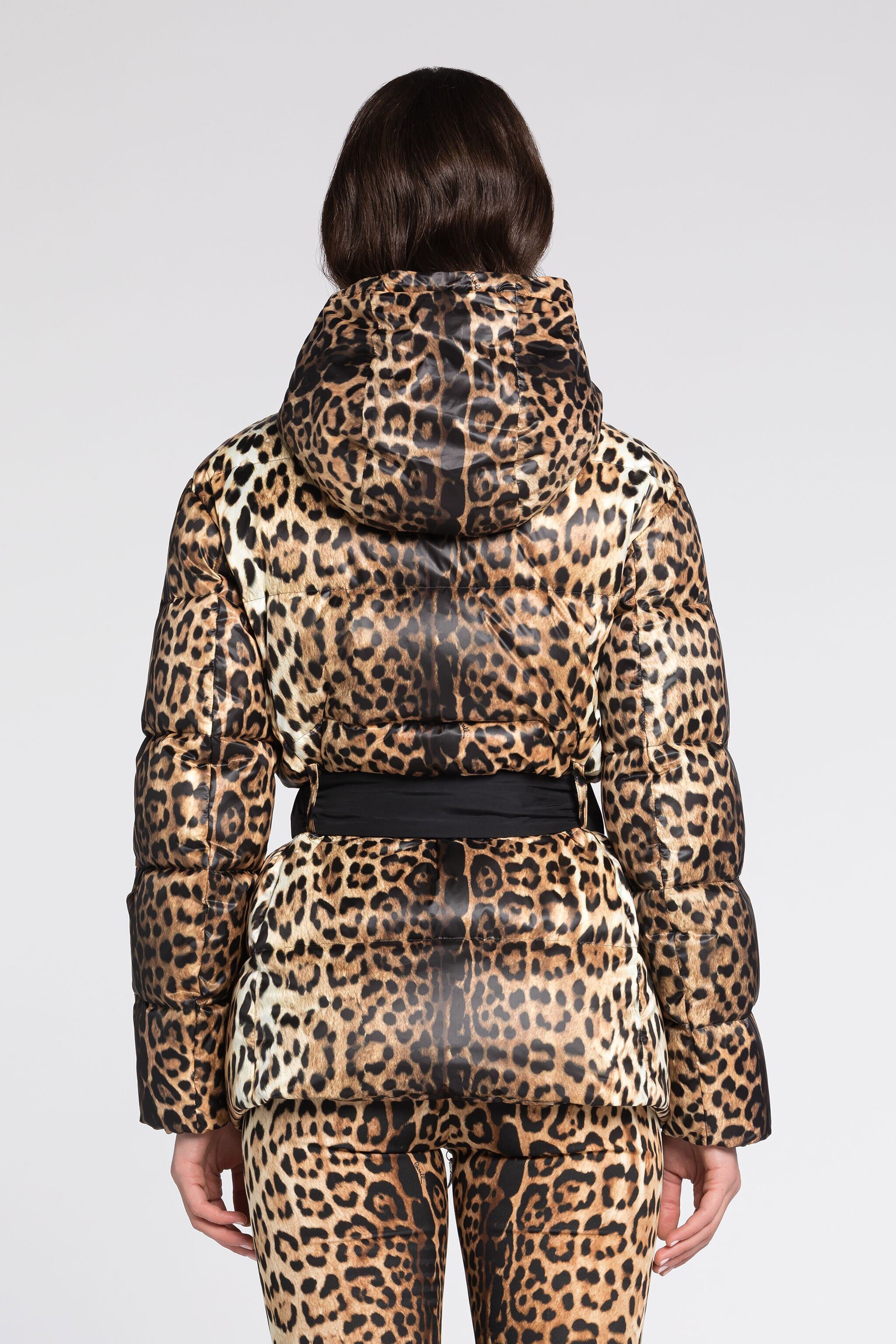 RC Jaguar-Print Padded Jacket Light Brown RKT804-SRH26