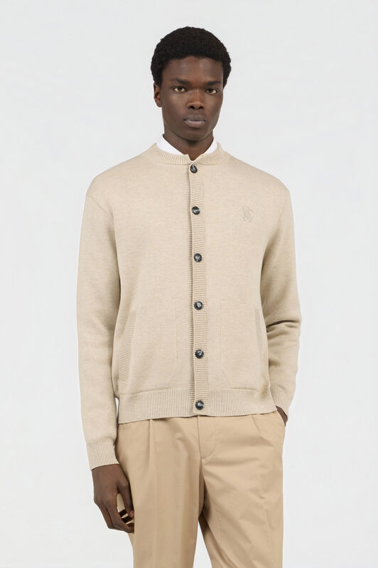 RC Cardigan Beige avec Monogram RC Brodé BEIGE SOM90A-AI006
