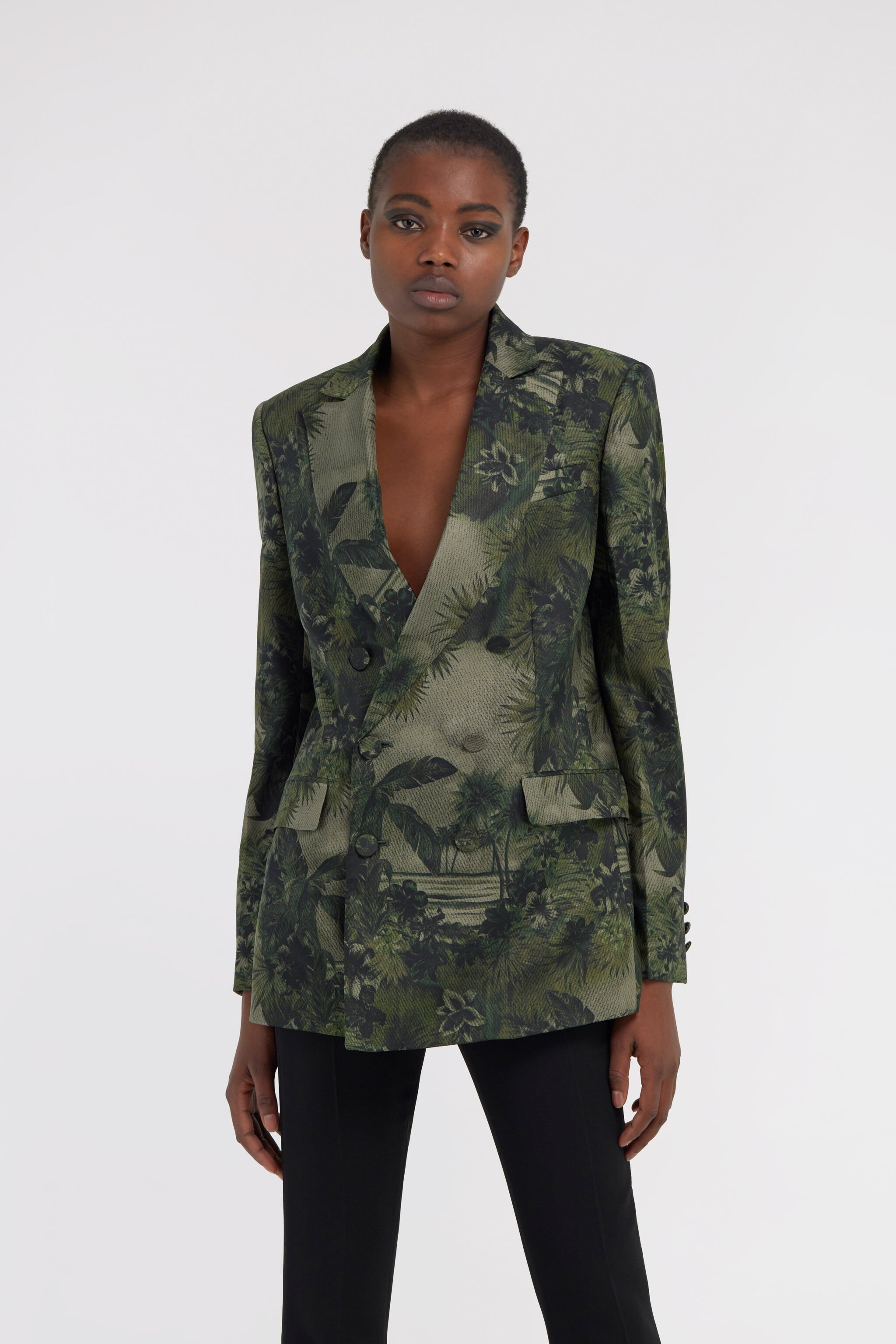 RC Hawaii Green print blazer Dunkelgrün SKT400-4QI84