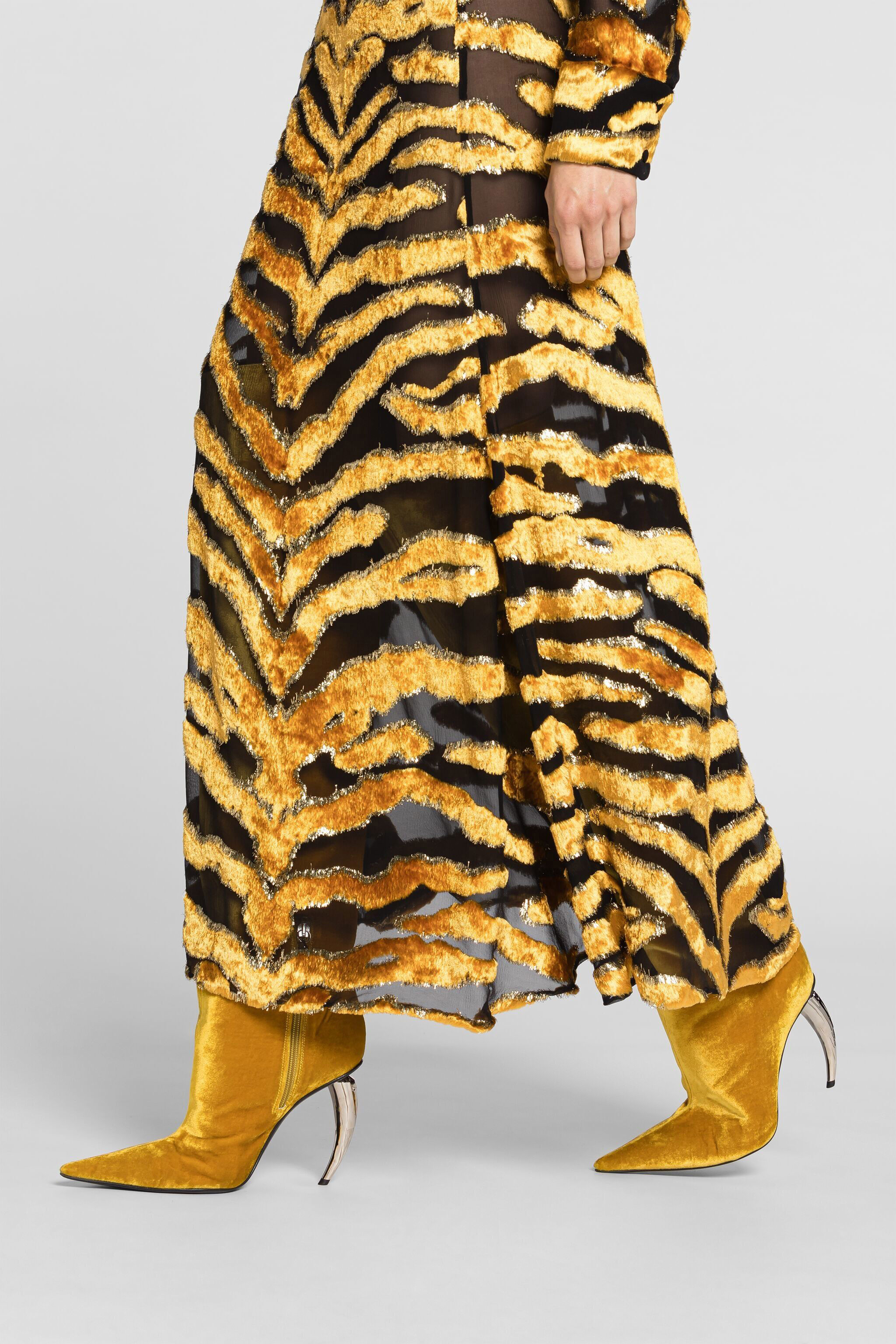 RC Tiger Velvet-Devoré Skirt Gold PWT308-FY058