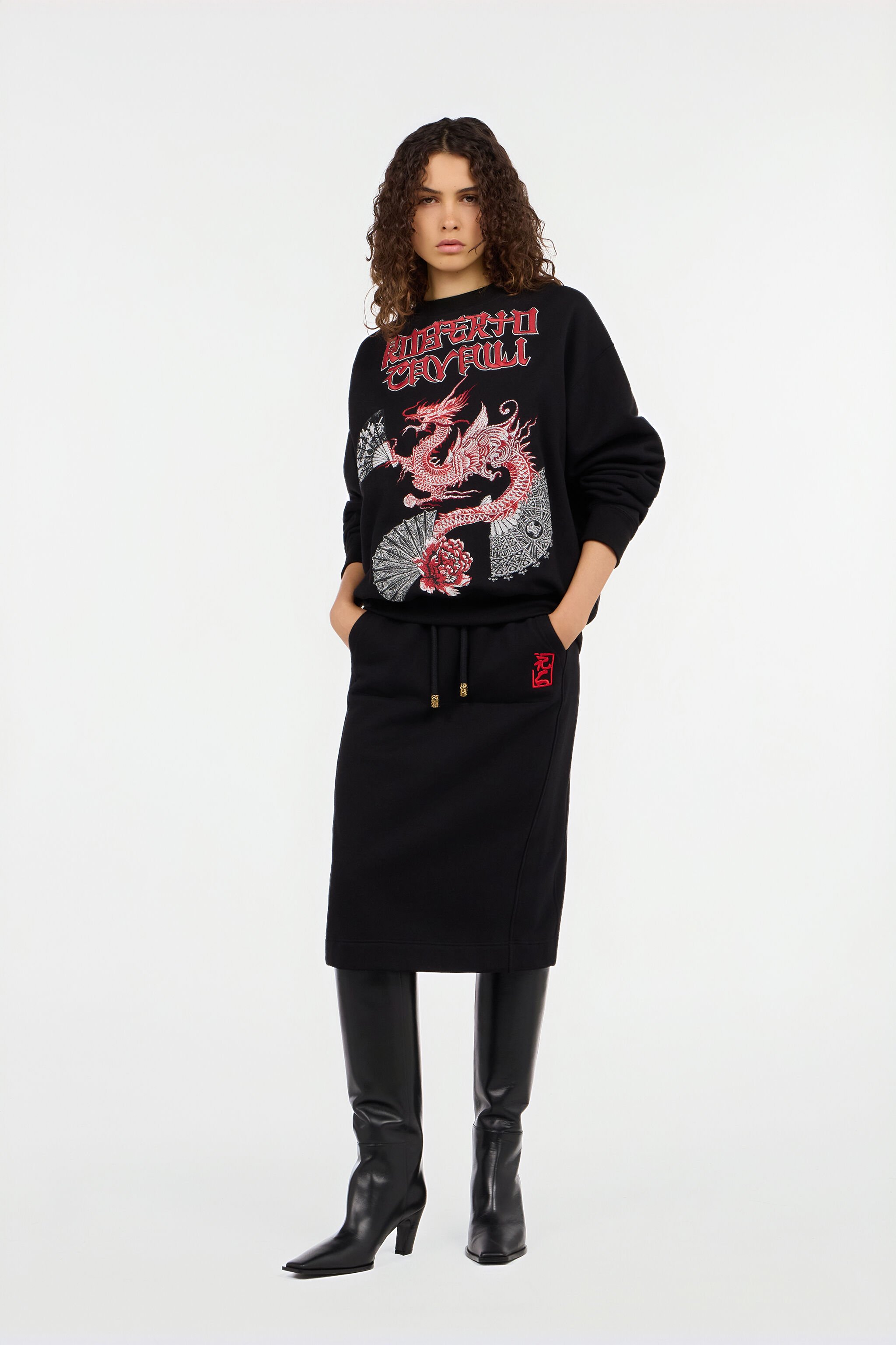 RC Black Sweatshirt with Lettering and Dragon RC Black Sweatshirt with Lettering and Dragon NERO 191101 VQT69B-CF057