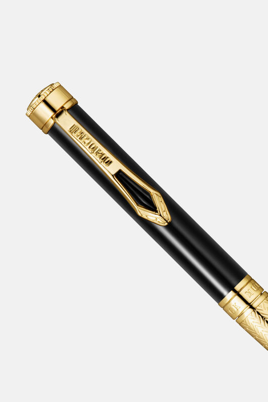 RC Roberto Cavalli Lacquer Ballpoint Pen, Gold Color & Black Lacquer GOLD VALG09-IG273