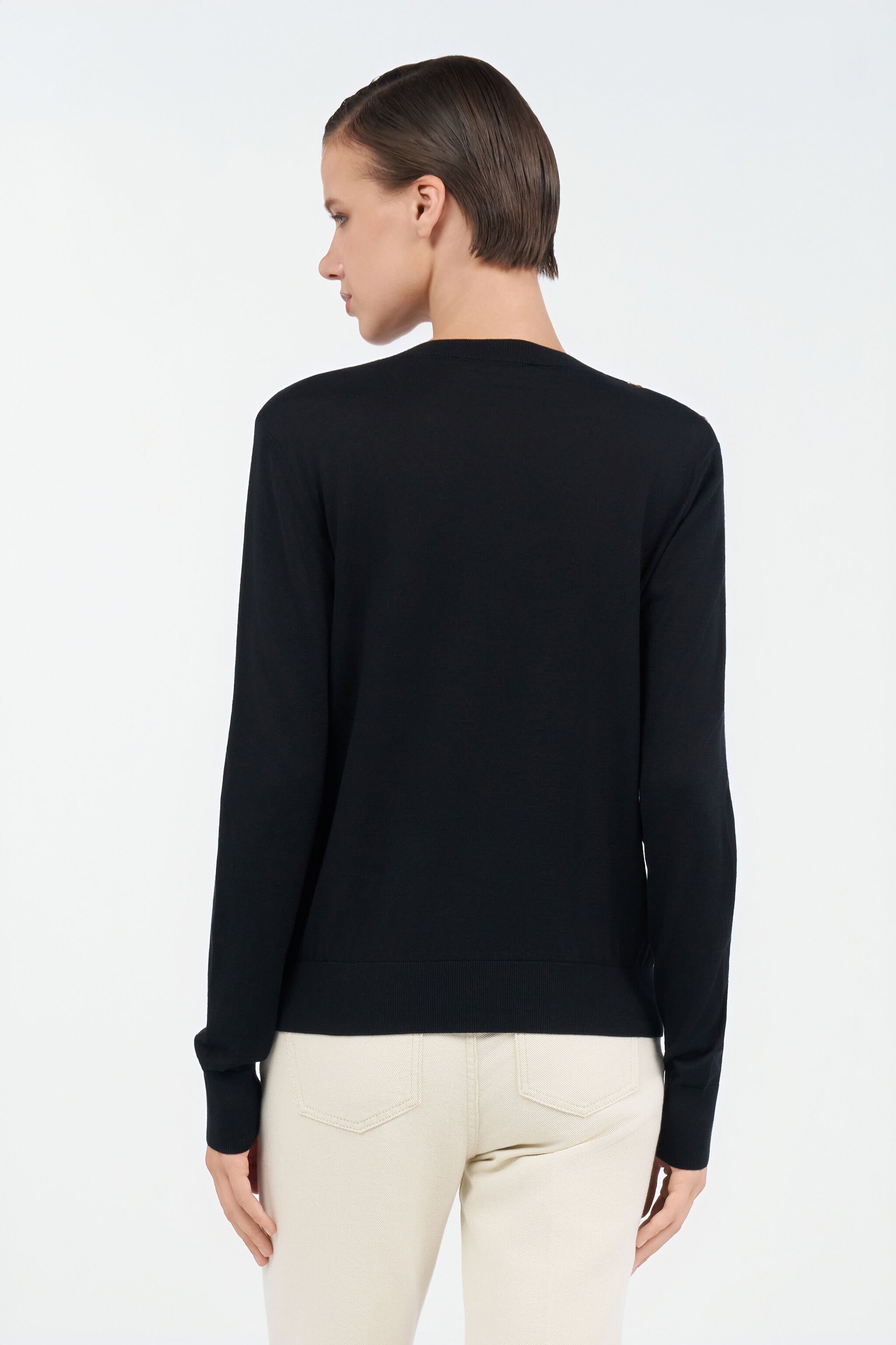 RC Sweater with gold buttons RC Sweater with gold buttons Nero UWM610-WH003