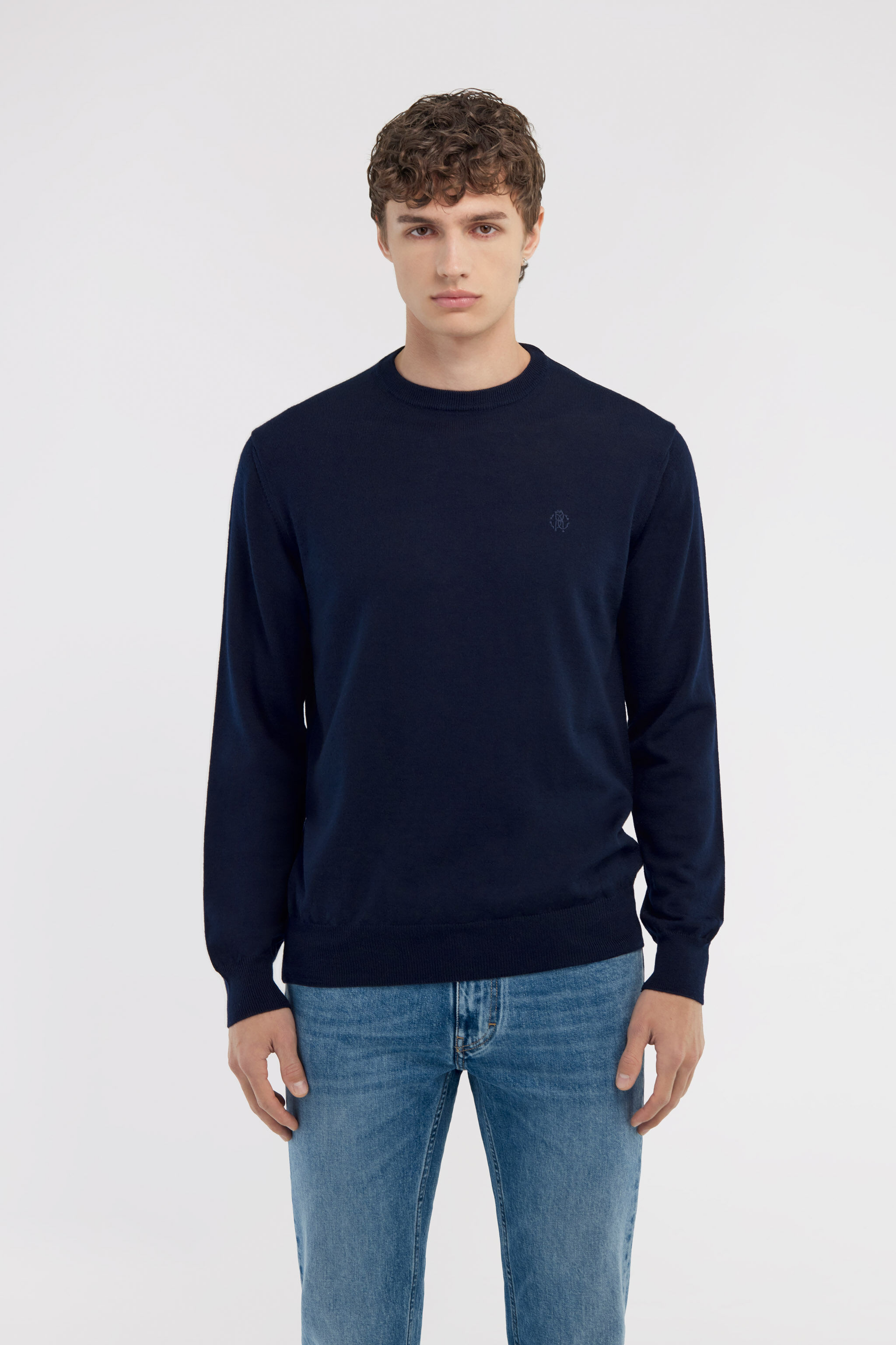 RC Crewneck sweater with RC Dark blue NOM01B-MQ030