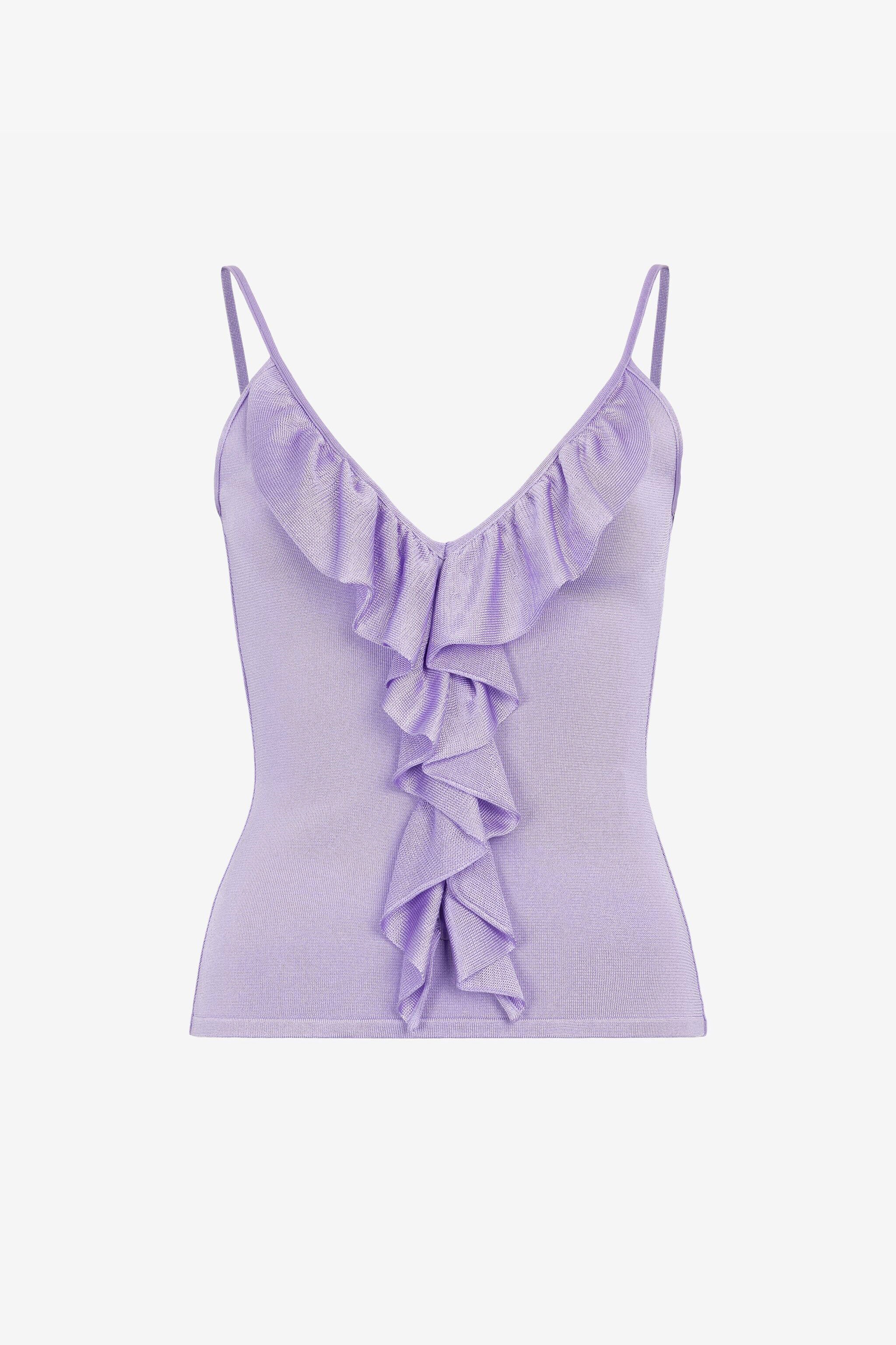 RC Ruffle-detailed vest top Purple QKM602-MG011