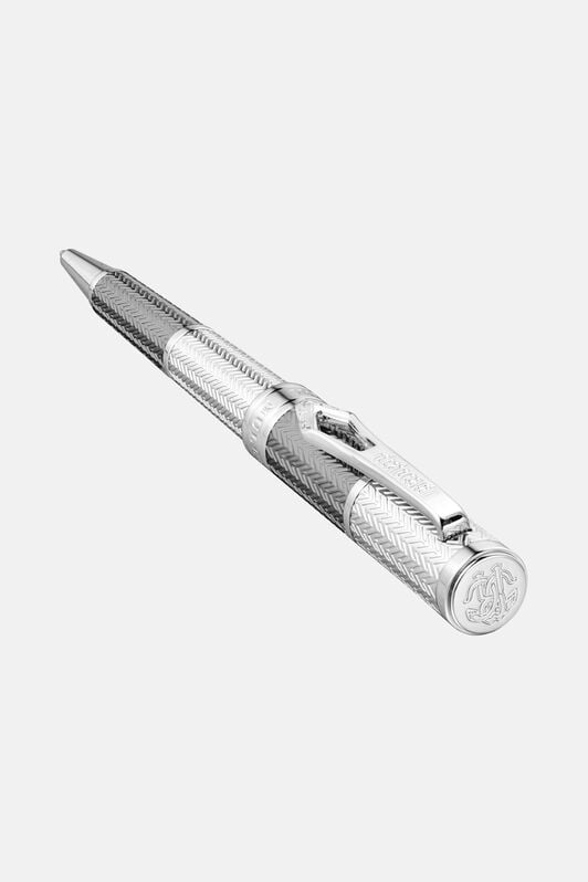 RC Roberto Cavalli Chevron Ballpoint Pen, Two Tone Silver & Gun Color RC Roberto Cavalli Chevron Ballpoint Pen, Two Tone Silver & Gun Color SILVER & GUN VALG07-IG269