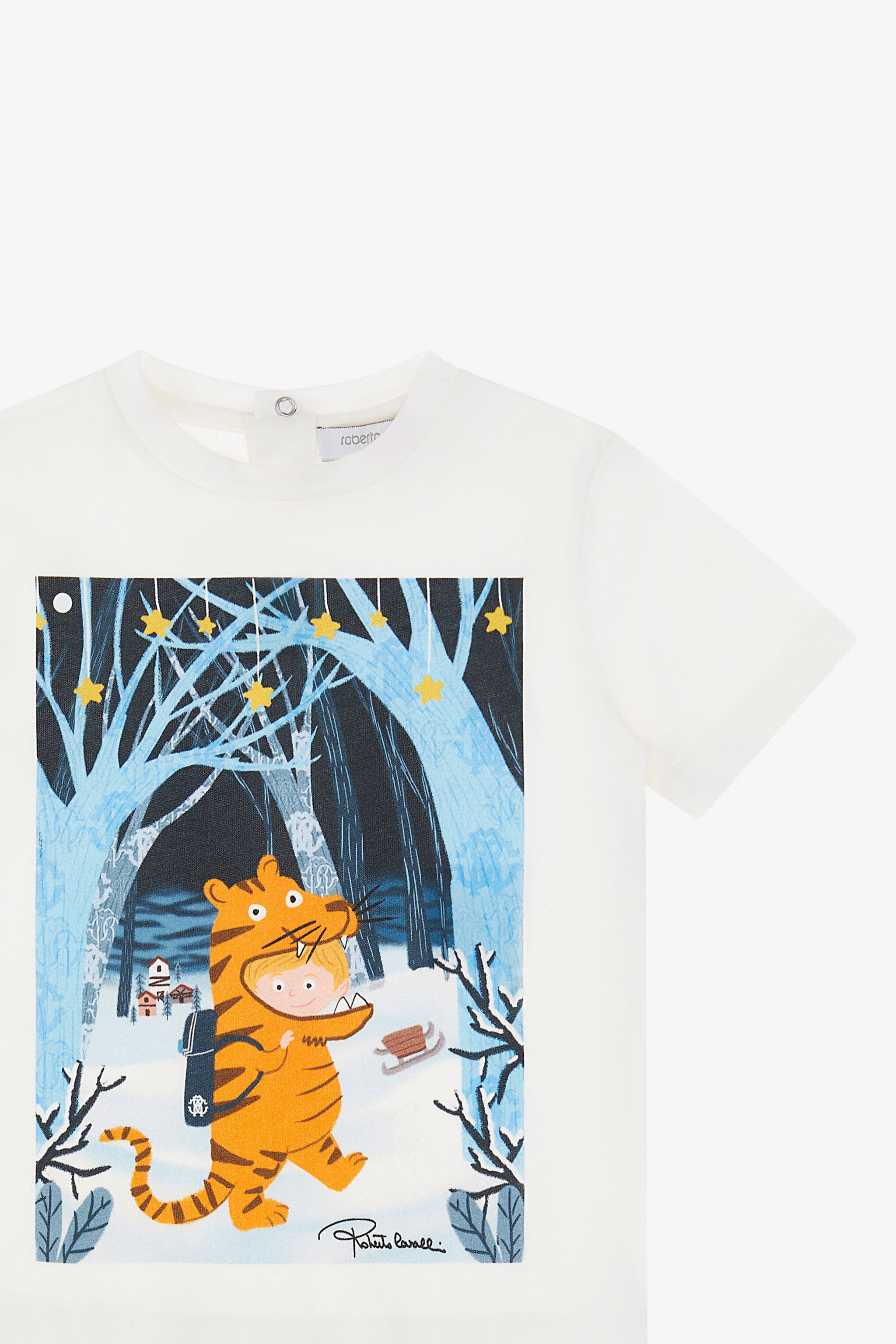 JU Cotton T-Shirt With Print MILKY WHITE TJT632-JD001