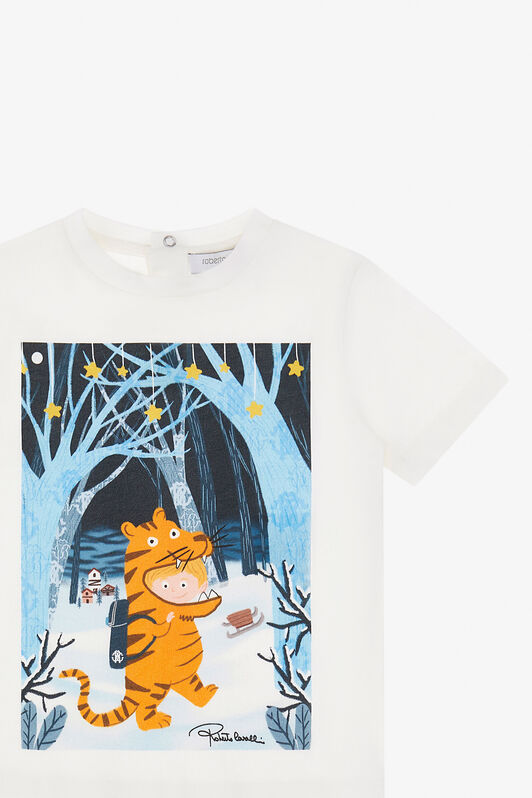 JU Cotton T-Shirt With Print JU Cotton T-Shirt With Print MILKY WHITE TJT632-JD001